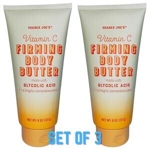Set of 3 Trader Joe’s Vitamin C Firming Body Butter Lotion Glycolic Acid 8oz NEW